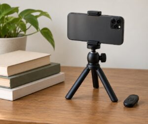 how to use the self timer and shutter remote on a phone