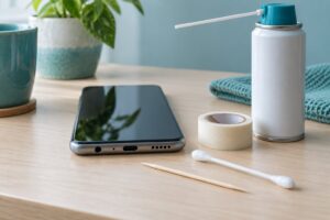 how to remove lint from a headphone jack