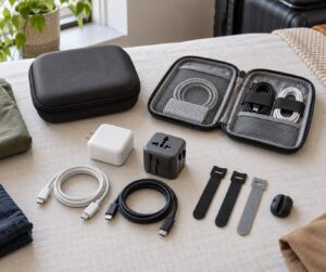 how to pack chargers and cables for travel