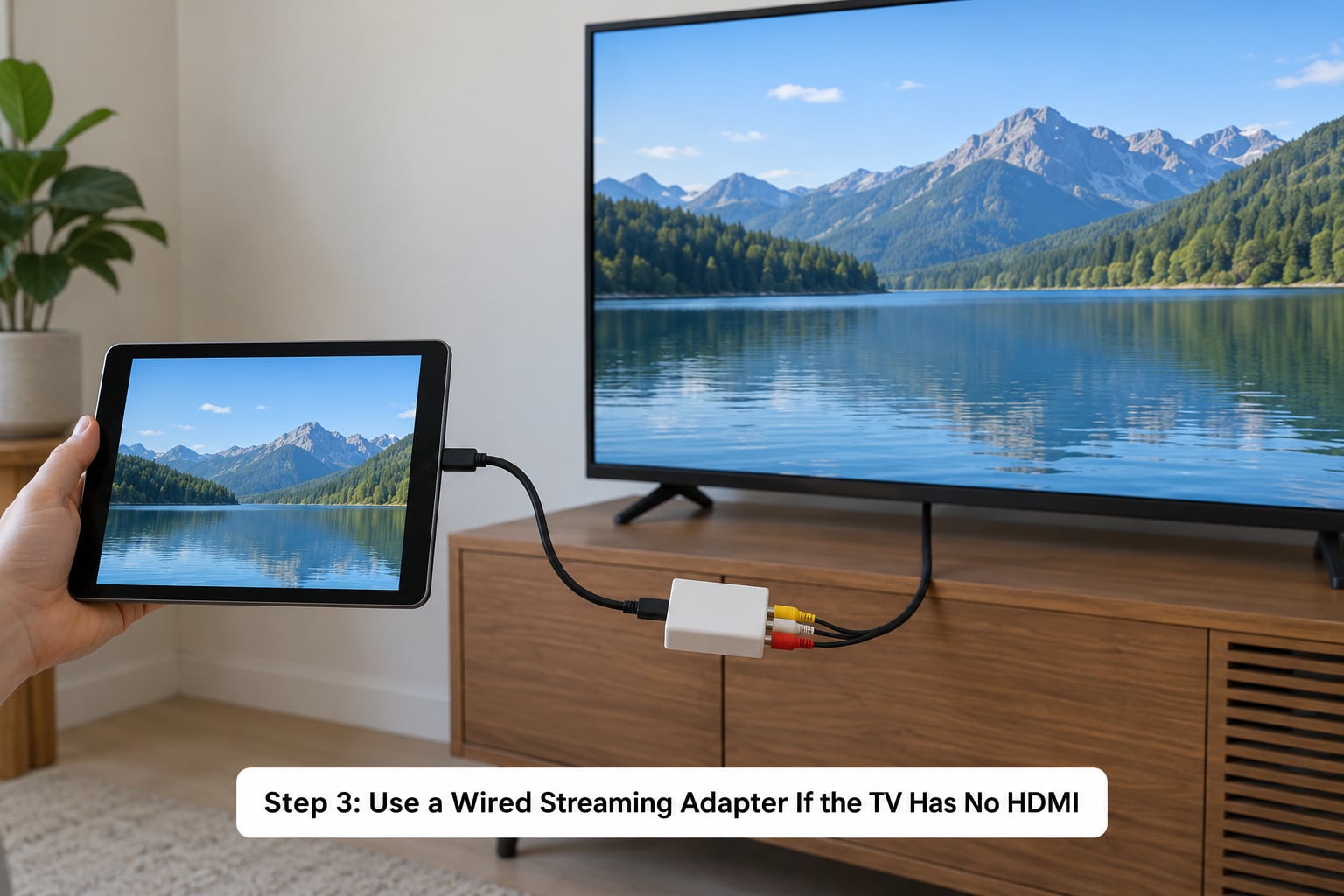 Step 3: Use a Wired Streaming Adapter If the TV Has No HDMI