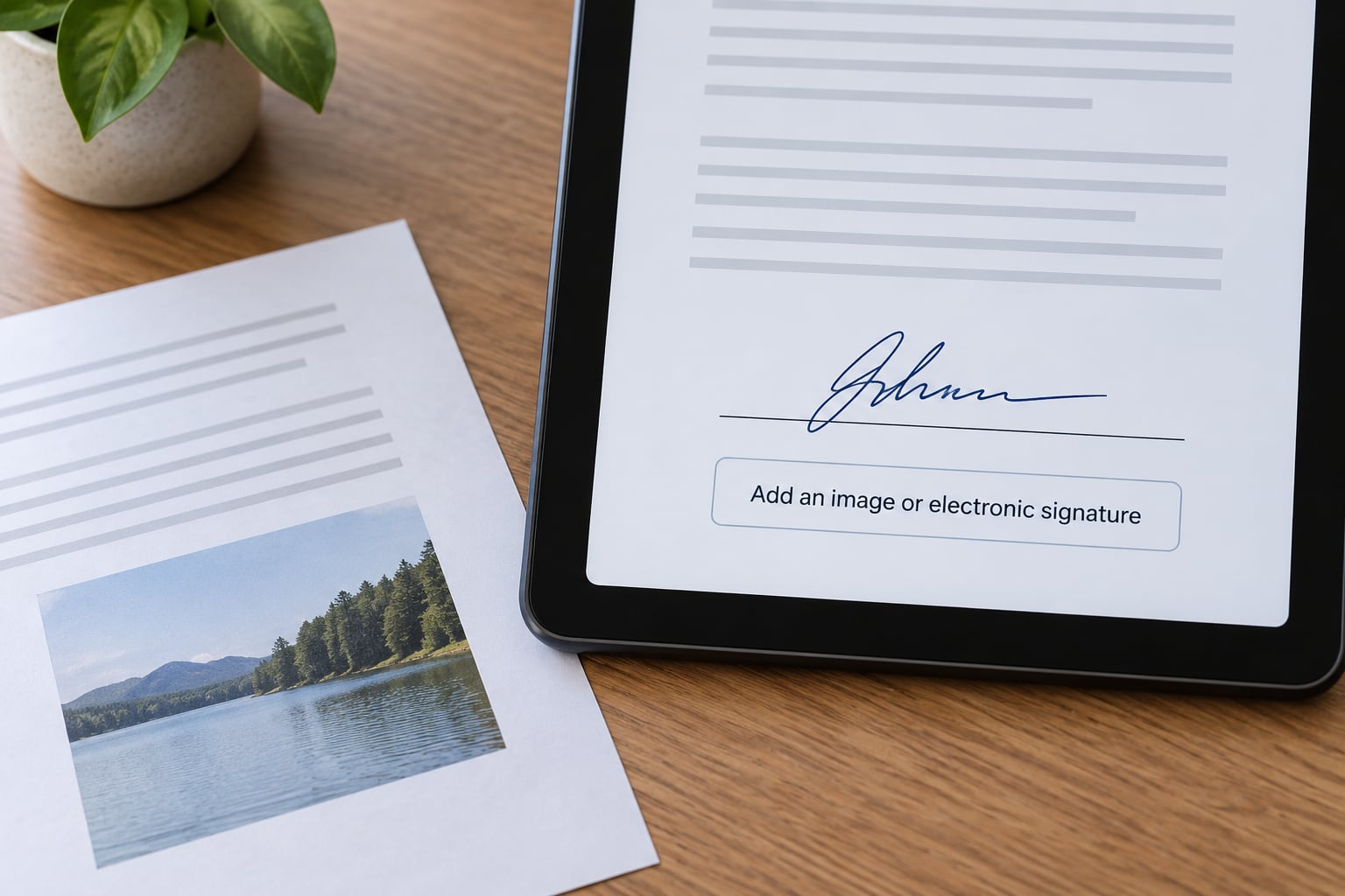 Add an image or electronic signature