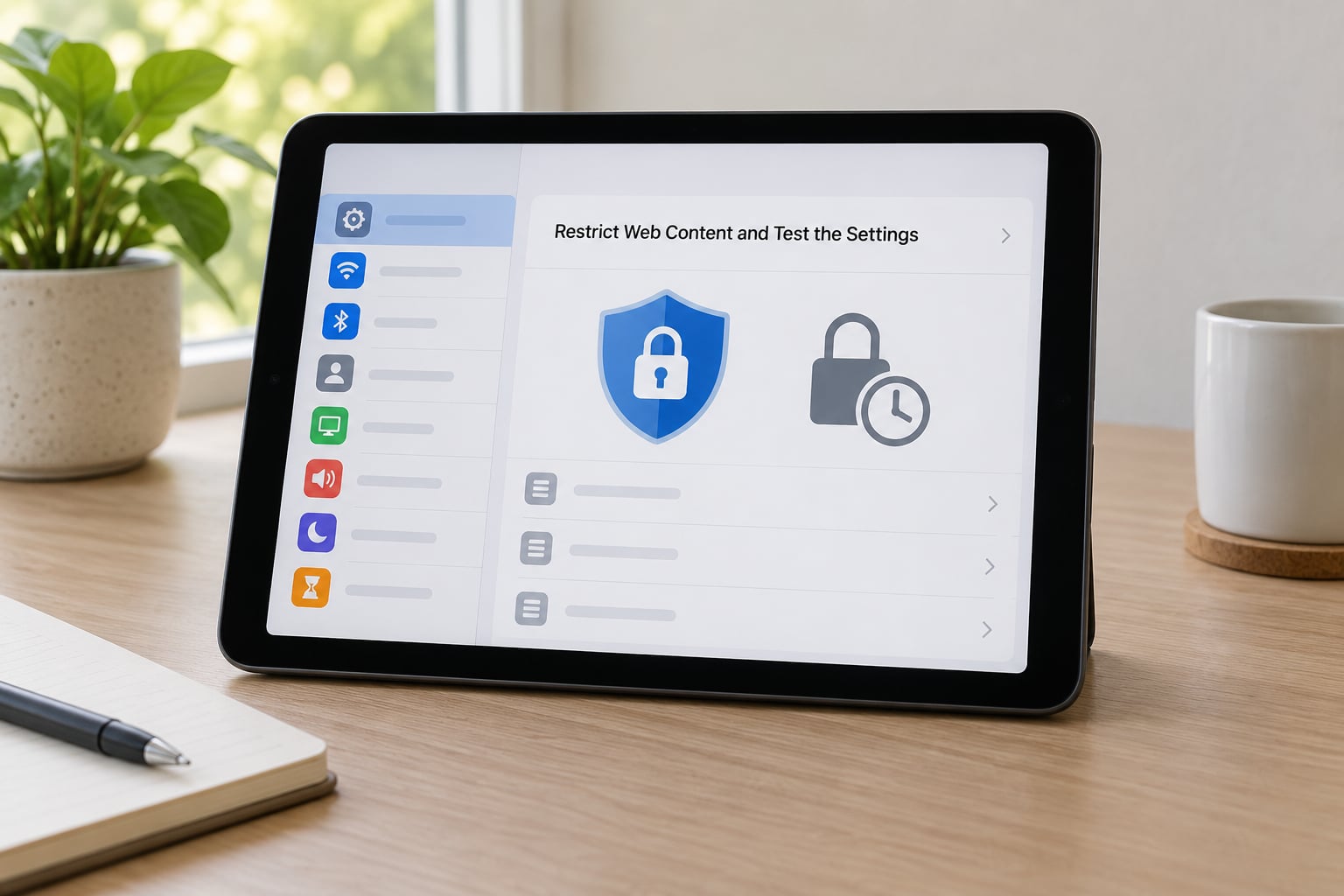Restrict Web Content and Test the Settings