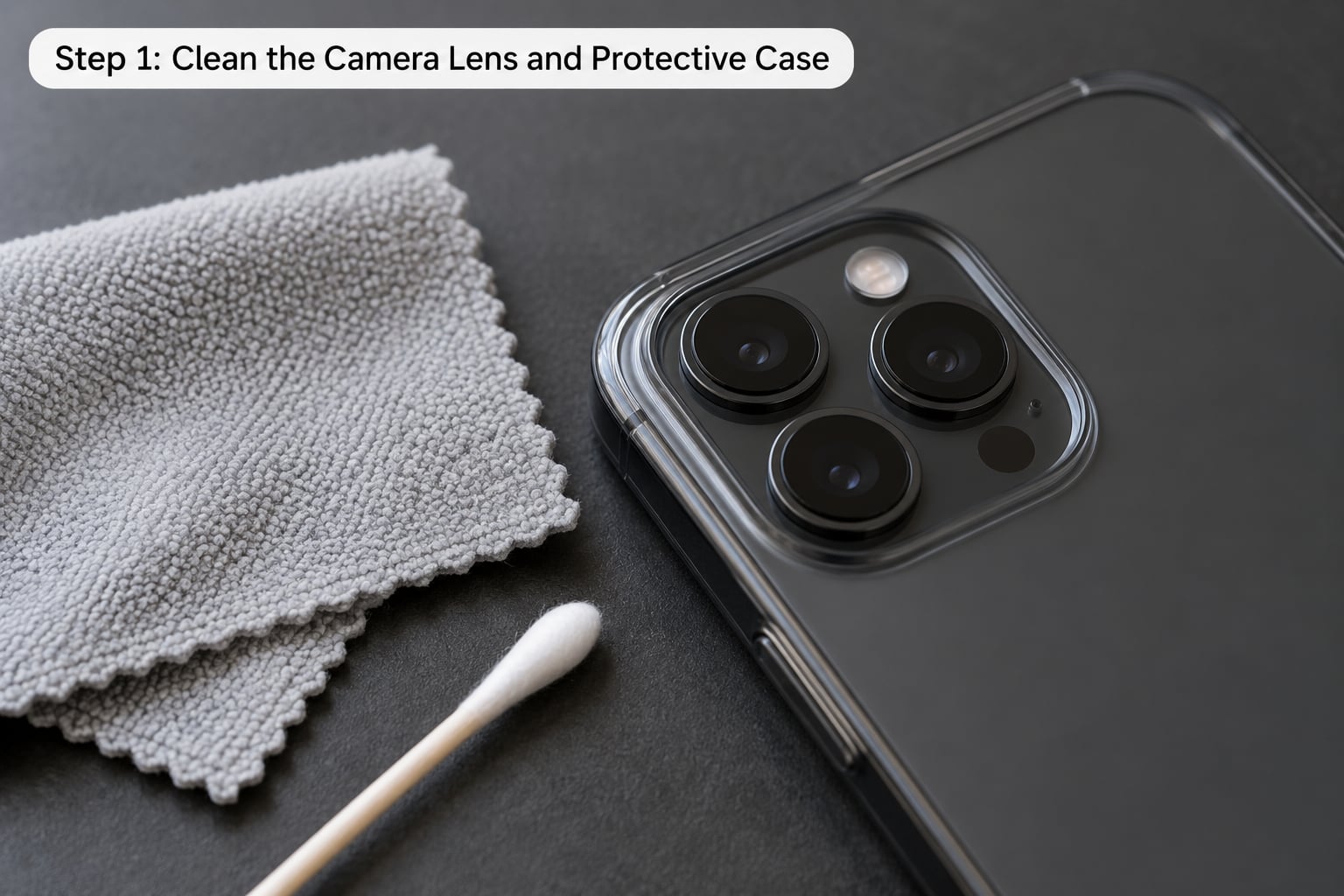 Step 1: Clean the Camera Lens and Protective Case