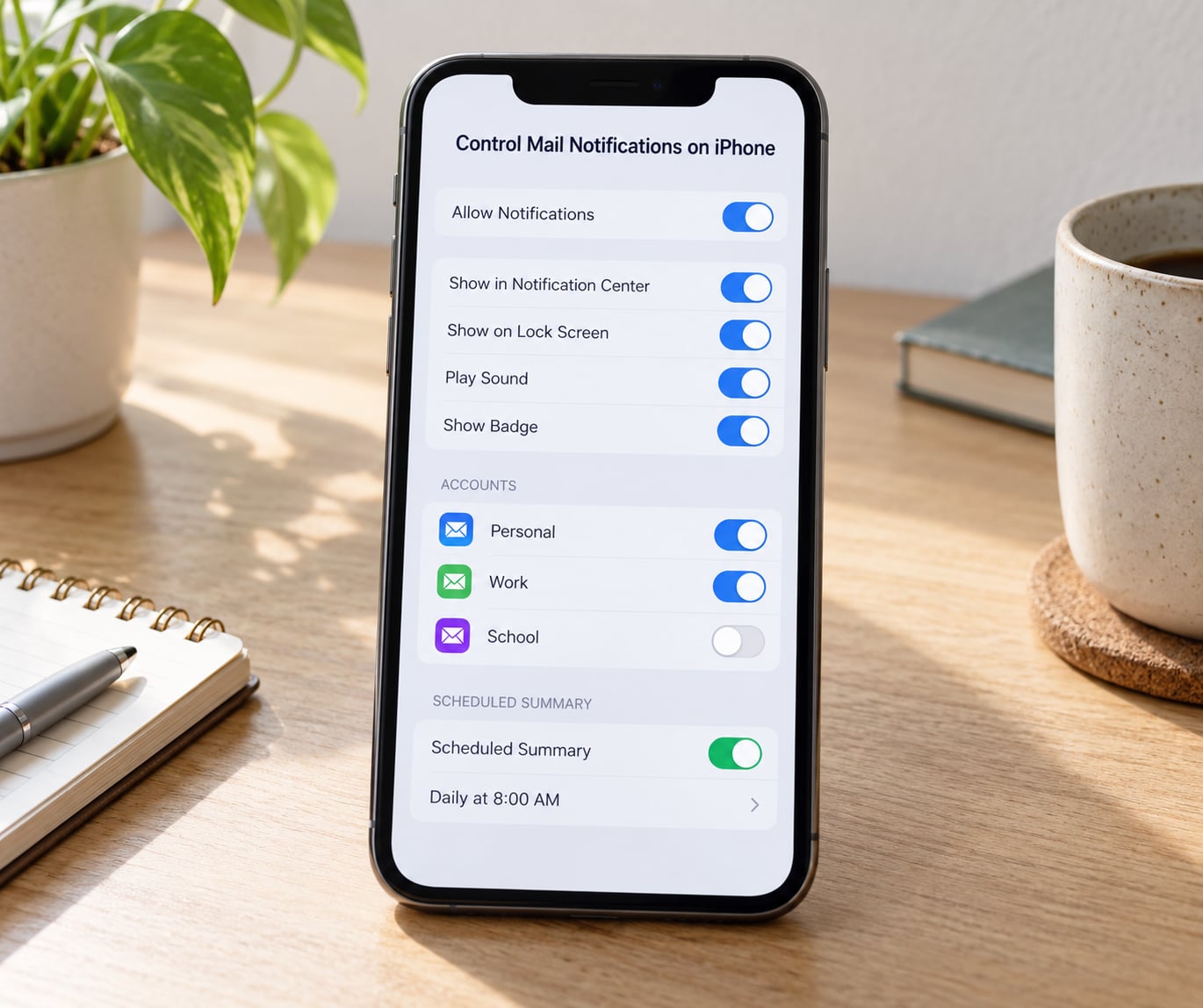 Control Mail Notifications on iPhone