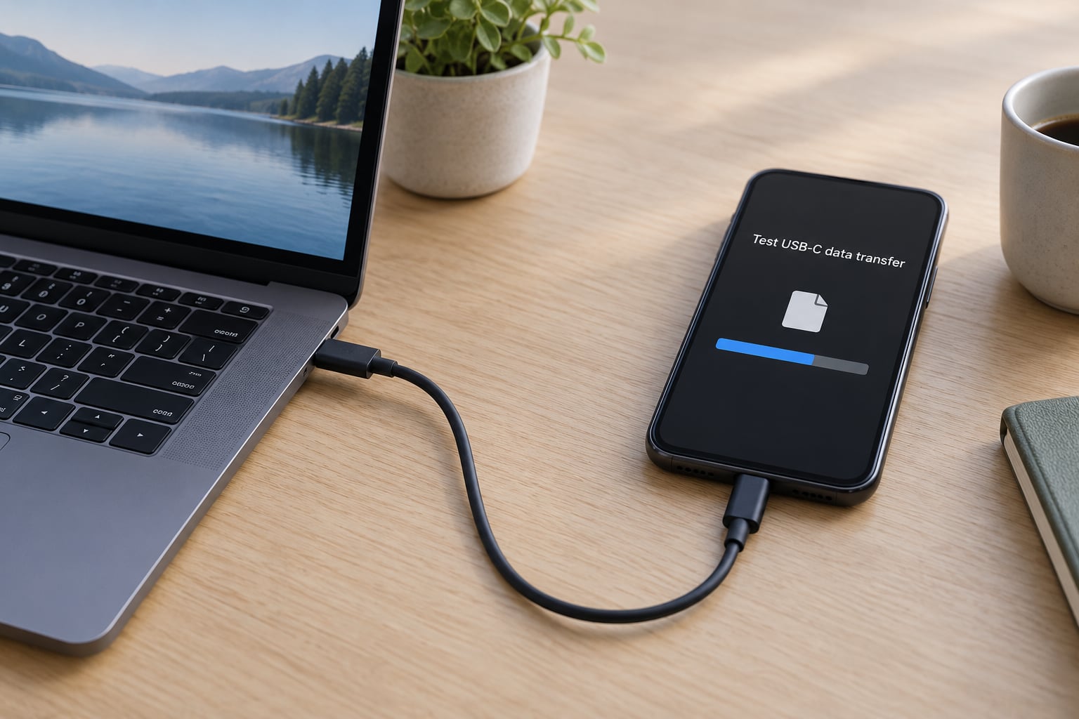 Test USB-C data transfer