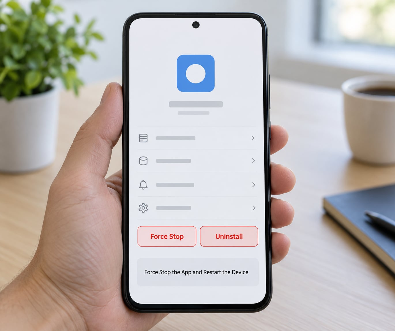 Force Stop the App and Restart the Device