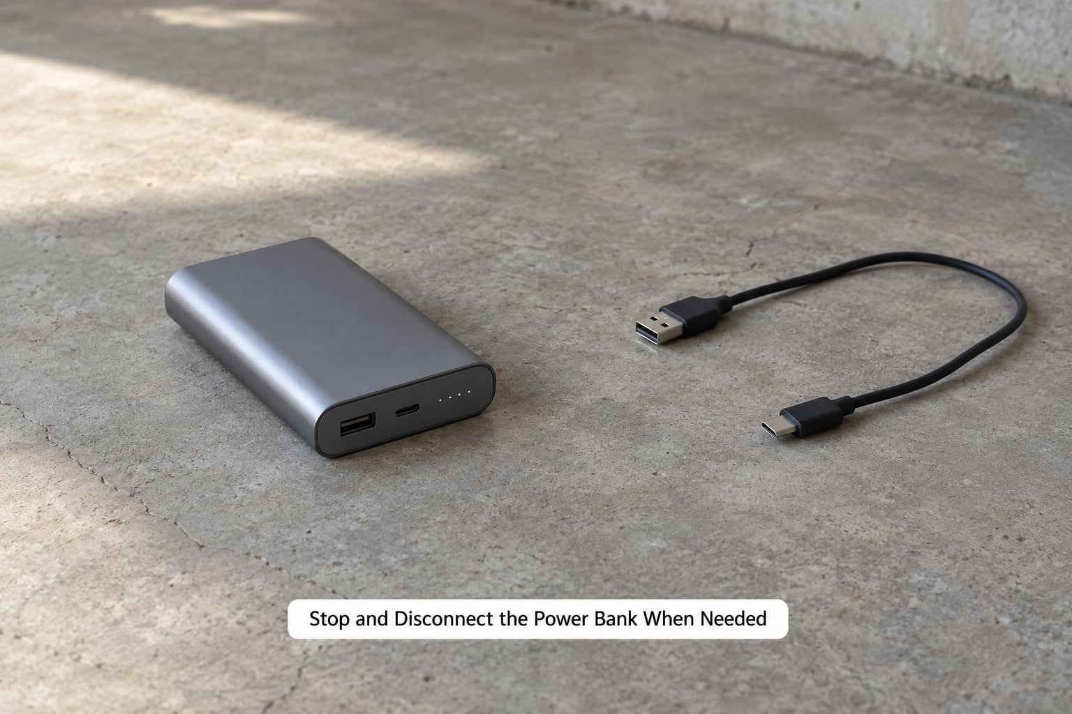 Stop and Disconnect the Power Bank When Needed