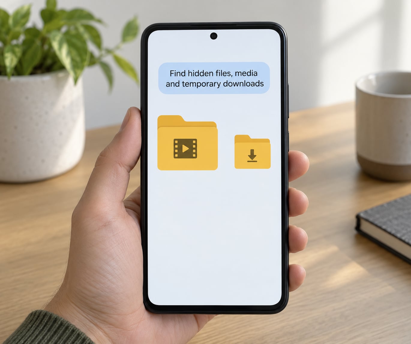 Find hidden files, media and temporary downloads